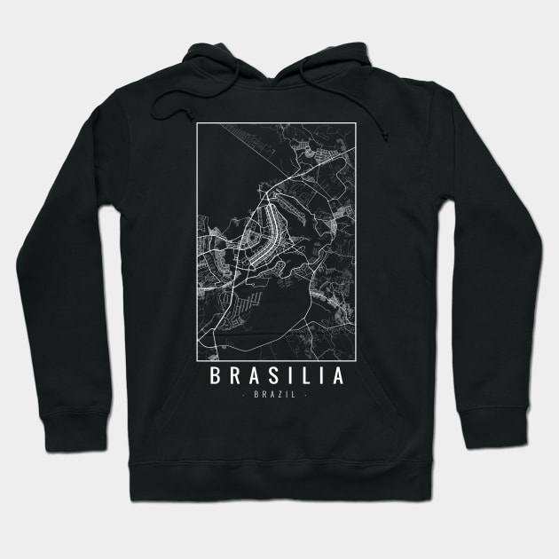 Brasilia Brazil Minimalist Map Hoodie by Mapagram